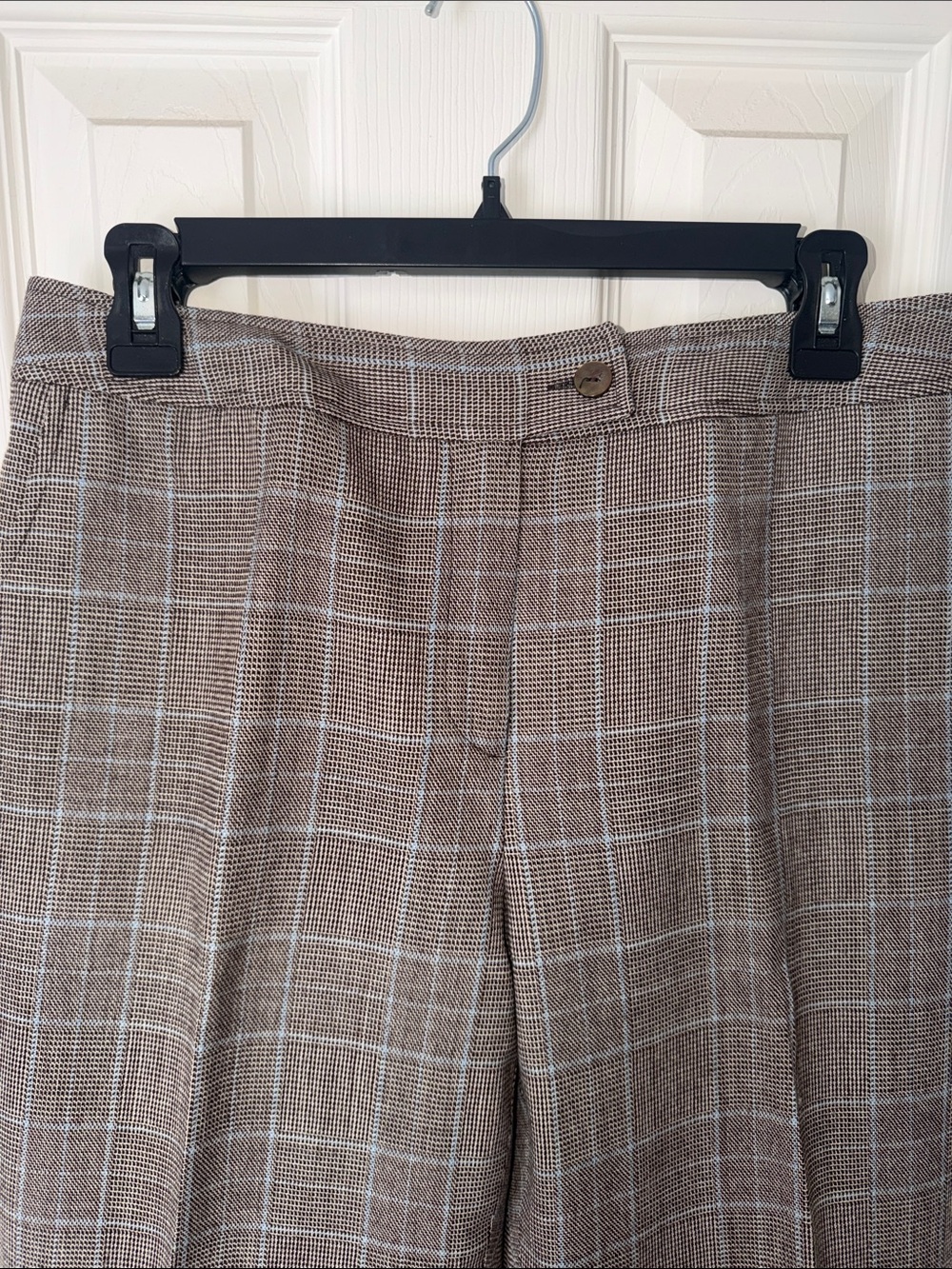 Evan-Picone Brown w/white & light blue Plaid Women’s Dress Pants-Sz 10 - Picture 3 of 5